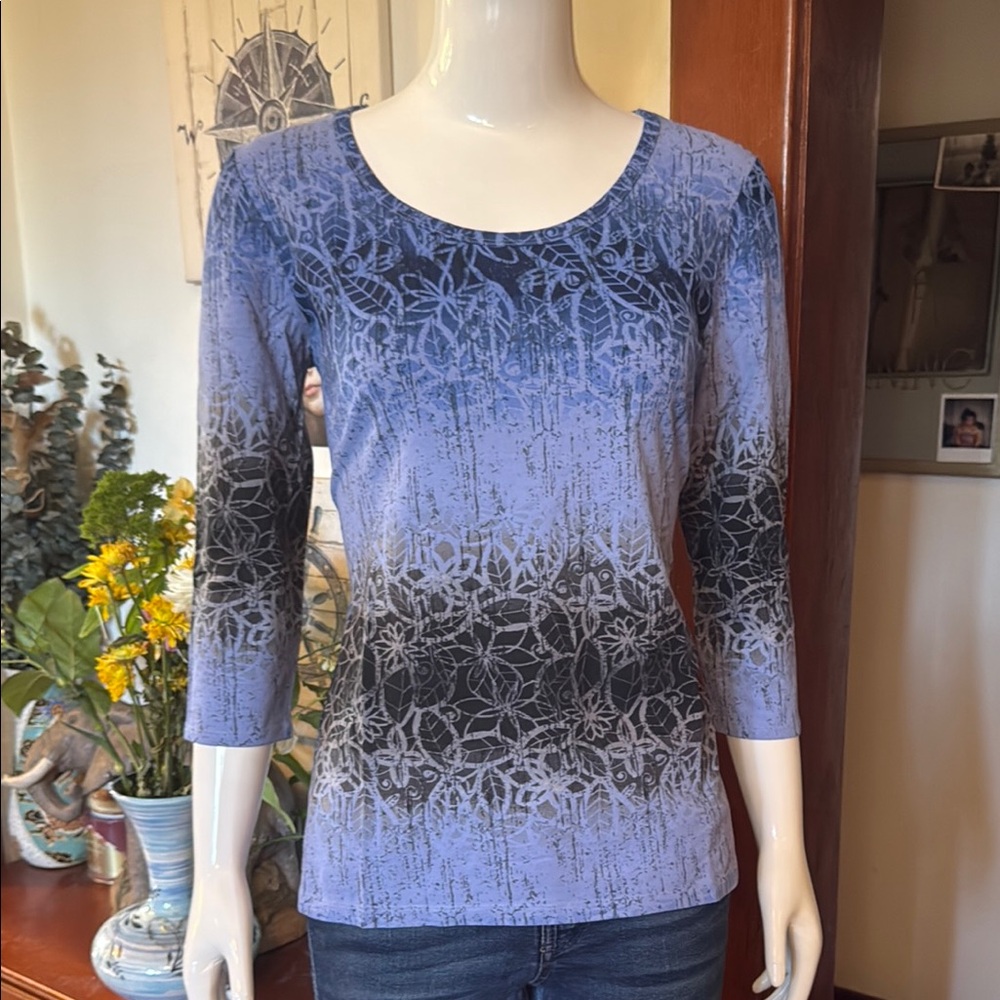 NWT Style&Co size small Blue and Black Women's Top